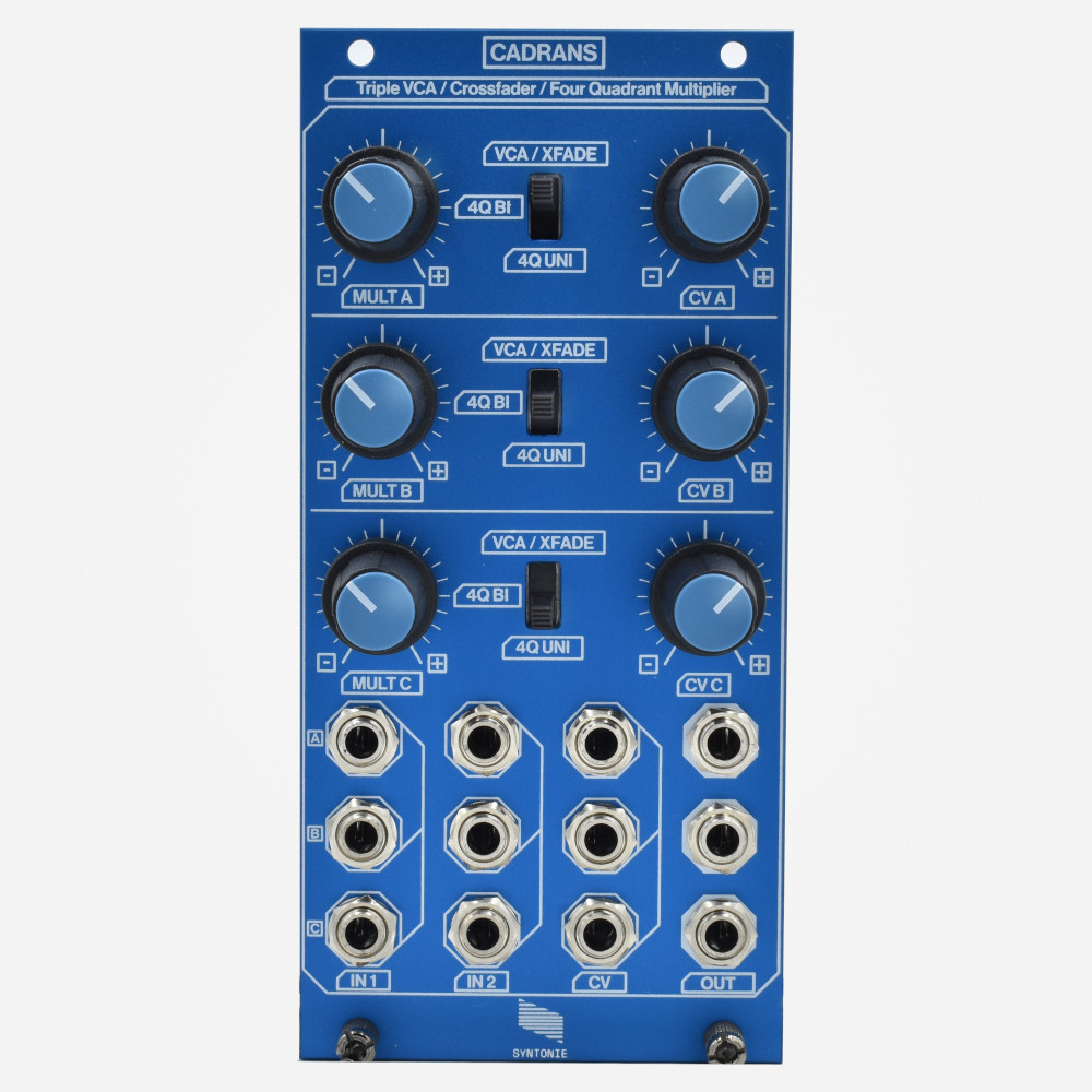Modular Crossfader Cadrans Triple Bipolar VCA and Crossfader - Midwest Modular