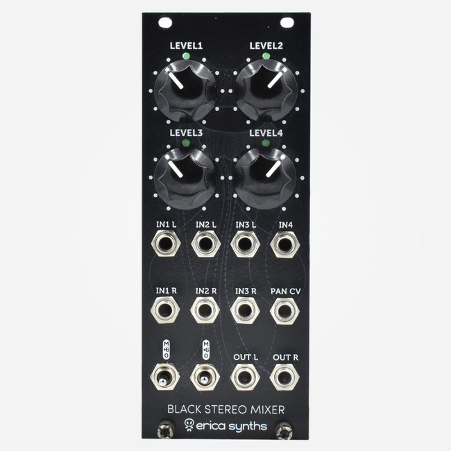 Used Erica Synths BLACK STEREO MIXER Eurorack Module