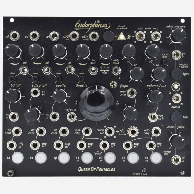 Used Endorphin.es QUEEN OF PENTACLES (Black Panel) Eurorack Multi-Channel Drum Module