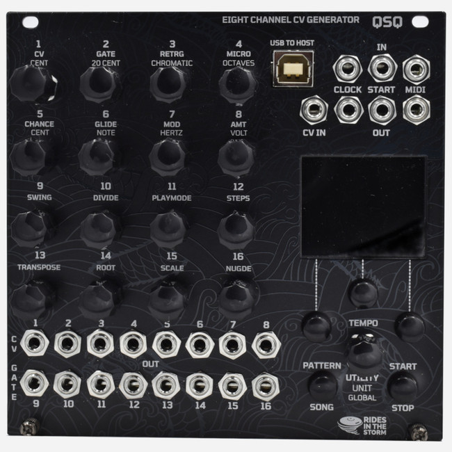 Rides in the Storm QSQ 8-Channel Sequencer and Midi to CV Interface Module