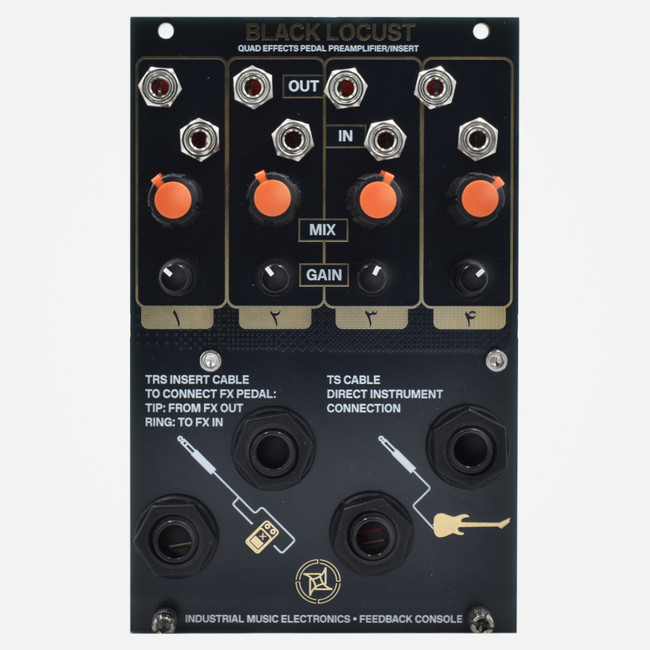 Industrial Music Electronics IME BLACK LOCUST (Black Panel) Eurorack Four Channel Hi-Z Input/Output Interface 