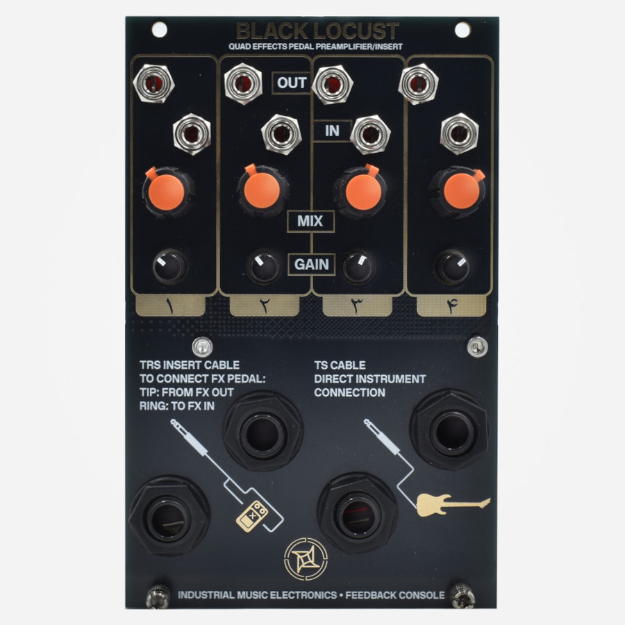 Industrial Music Electronics IME BLACK LOCUST (Black Panel) Eurorack Four Channel Hi-Z Input/Output Interface 