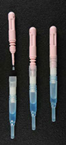 Feces sampling container for gut microbiota analysis with preservative solution (brush type)