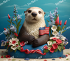 ColorSplash Ultra Tumbler Wraps| 3D Patriotic Sea Otter CF 1