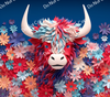 ColorSplash Ultra Tumbler Wraps| 3D Patriotic Highland Cow CF 4