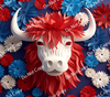 ColorSplash Ultra Tumbler Wraps| 3D Patriotic Highland Cow CF 3