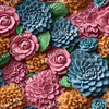 Printed Pattern Vinyl | 3D Floral Sculptures 9