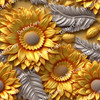 Printed Pattern Vinyl | 3D Sunflowers 10
