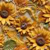 Printed Pattern Vinyl | 3D Sunflowers 8