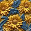 Printed Pattern Vinyl | 3D Sunflowers 3