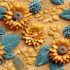 Printed Pattern Vinyl | 3D Sunflowers 1