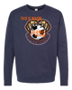 This Is Where Legends Are Made | Orange On Navy Tultex Crewneck