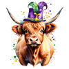 ColorSplash Ultra | Mardi Gras Highland Cow CF 1