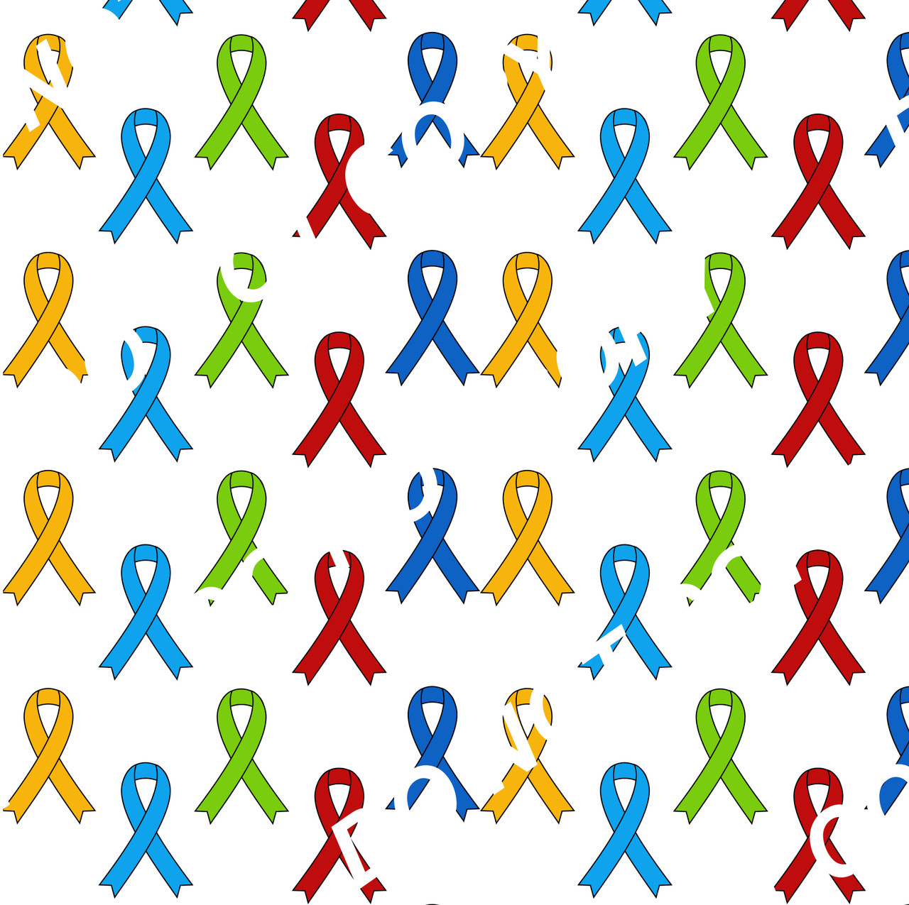 CDS Printed Pattern Vinyl | Autism Awareness Ribbon 2