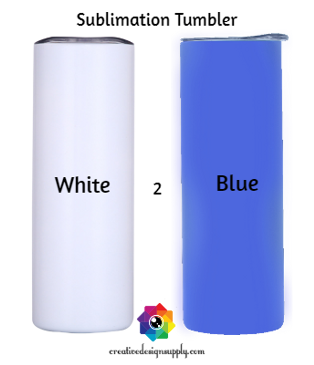 CDS Drinkware  White 2 Blue Sublimation Tumbler