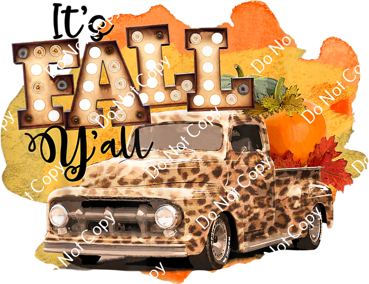 ColorSplash Ultera | It's Fall Y'all Pumpkin Leopard Truck