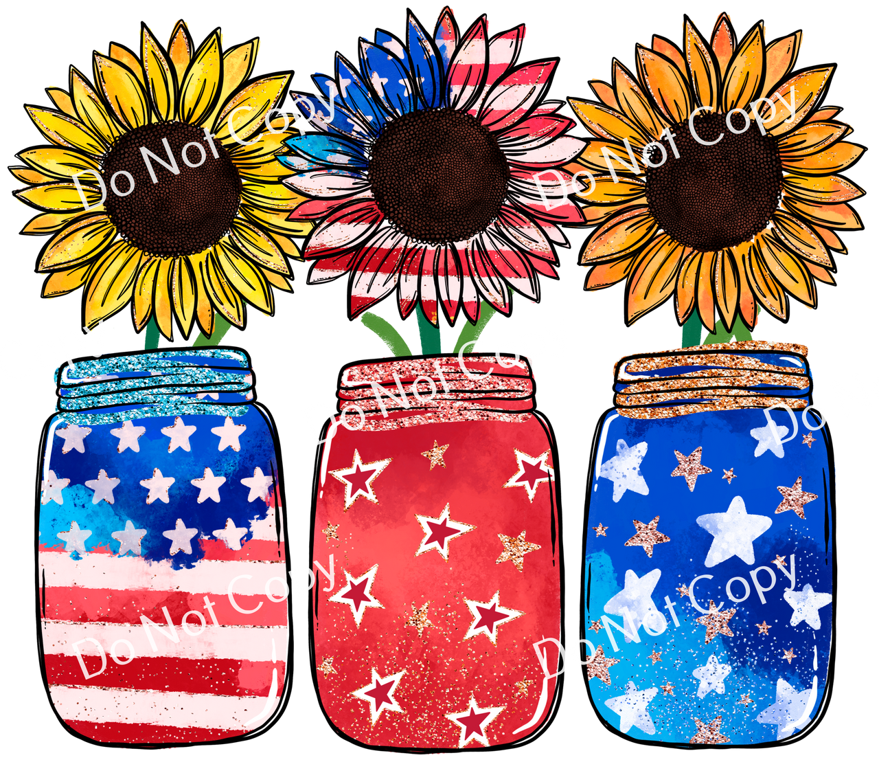 ColorSplash Ultra | Patriotic Sunflowers and Jars