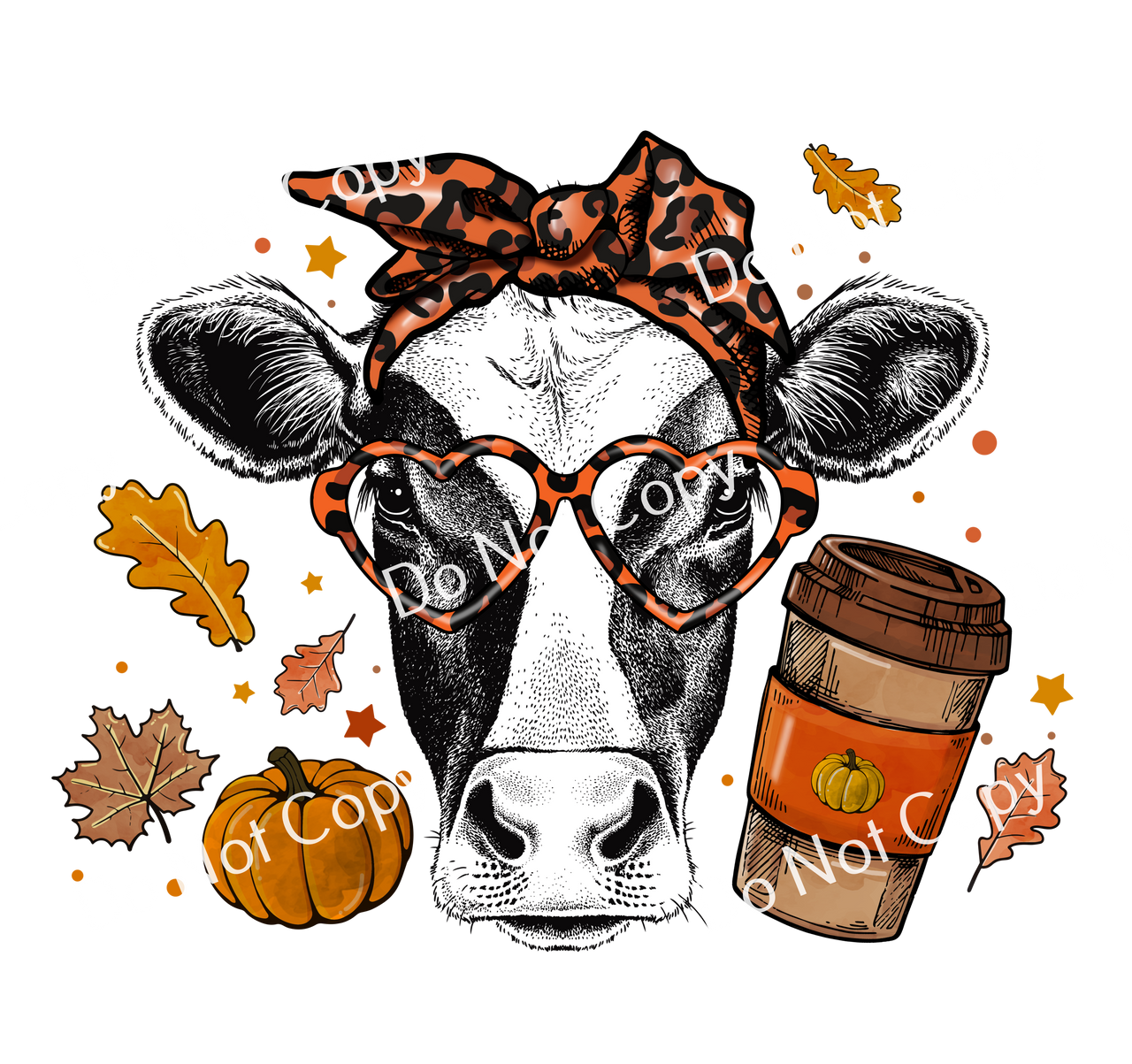 ColorSplash Ultra | Fall Messy Bun Cow and Coffee