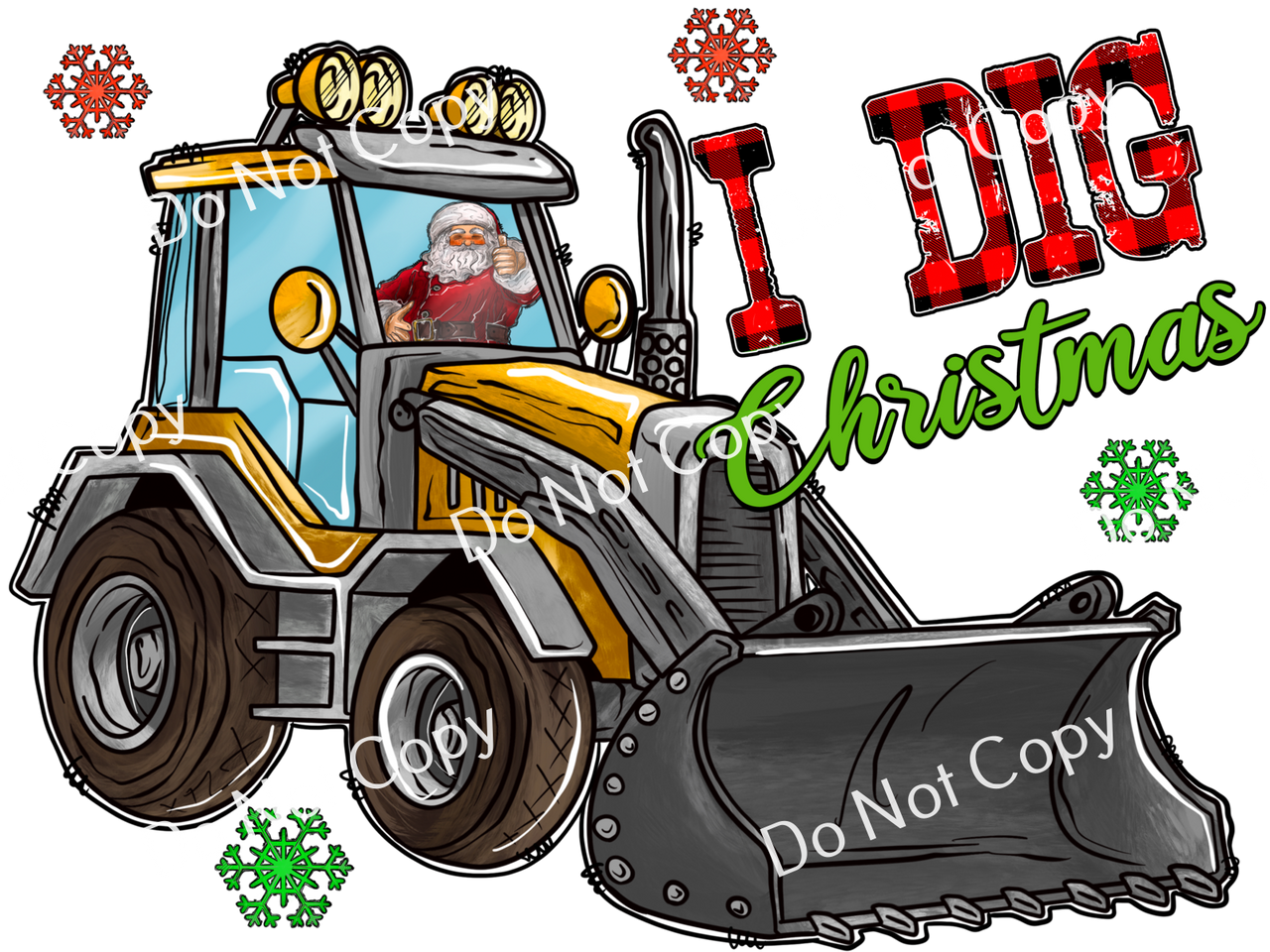 ColorSplash Ultra | I Dig Christmas Backhoe