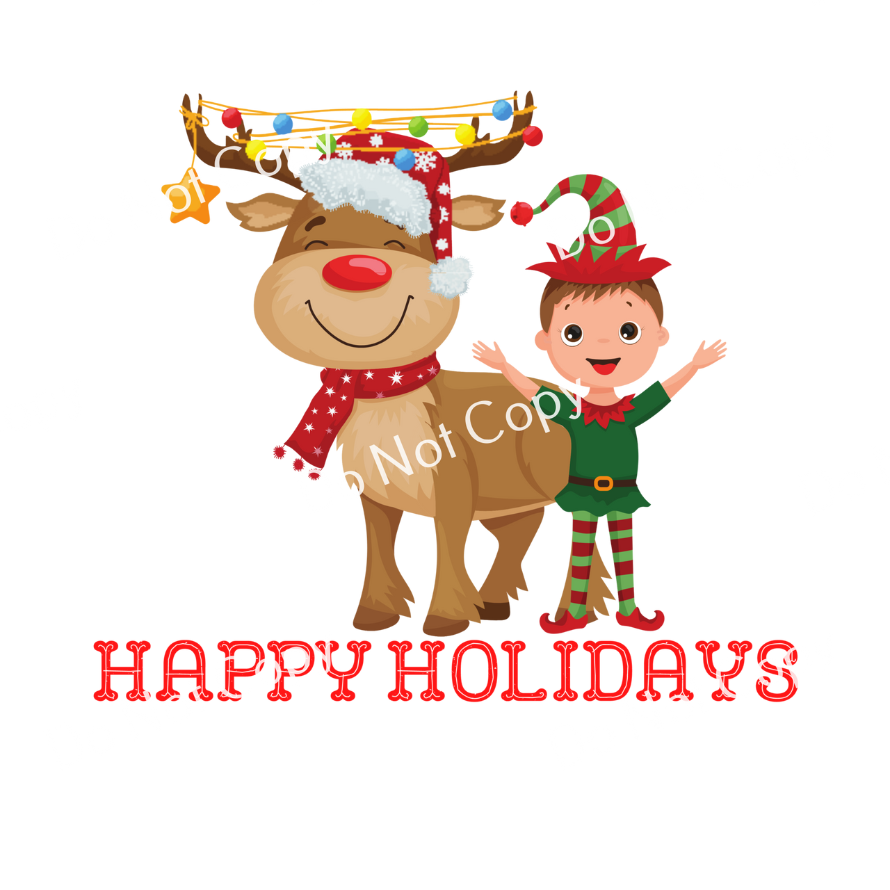 ColorSplash Ultra | Happy Holidays Boy and Reindeer