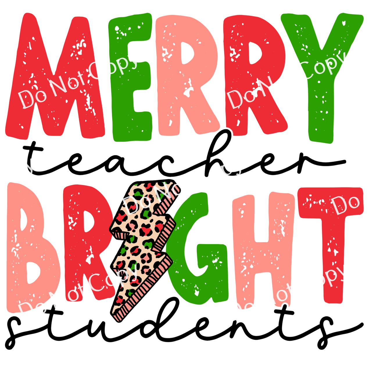 Merry and Bright Preppy Sublimation and DTF Iron on Transfers
