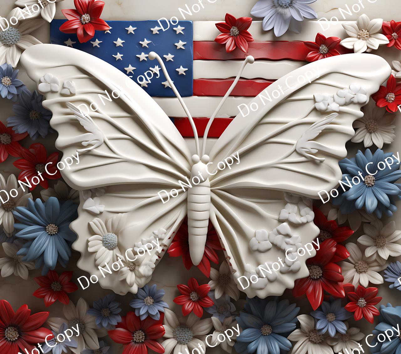 ColorSplash Ultra Tumbler Wraps| 3D Patriotic Butterfly CF 3