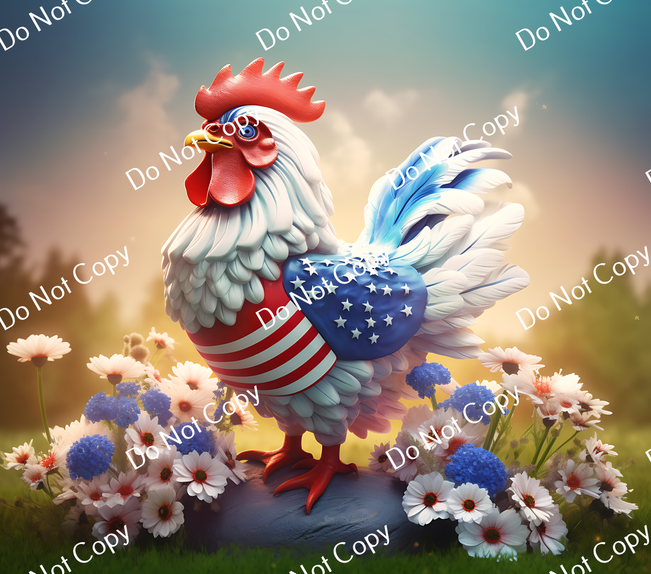 ColorSplash Ultra Tumbler Wraps| 3D Patriotic Chicken CF
