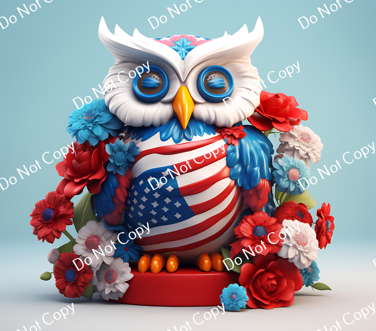 ColorSplash Ultra Tumbler Wraps| 3D Patriotic Owl CF