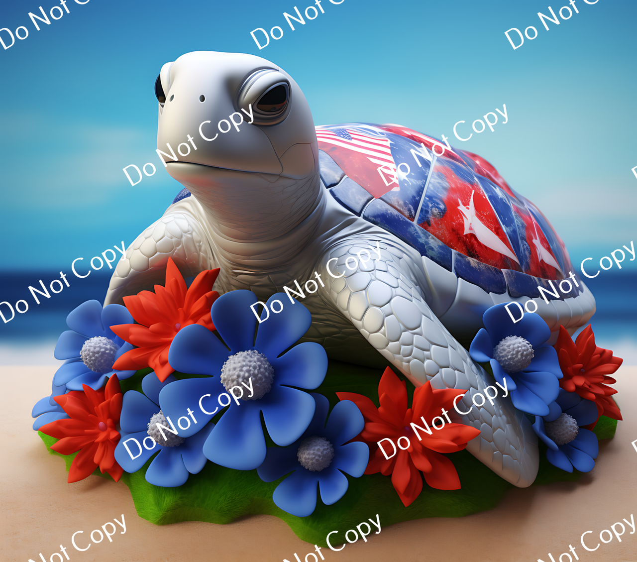 ColorSplash Ultra Tumbler Wraps| 3D Patriotic Sea Turtle CF 1