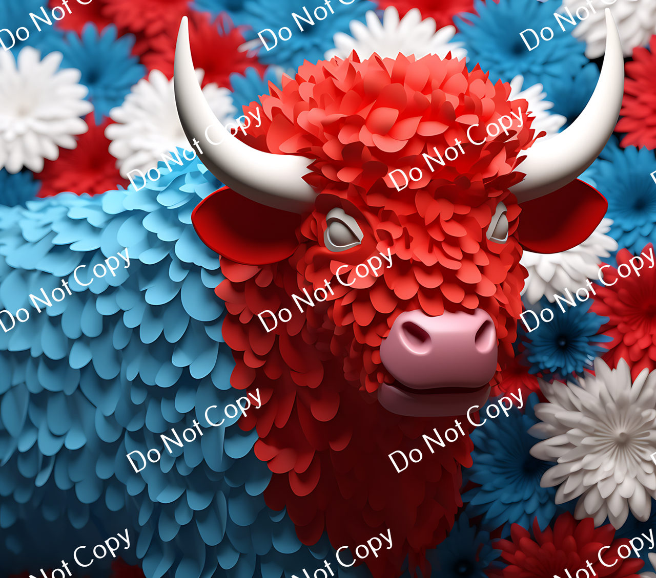 ColorSplash Ultra Tumbler Wraps| 3D Patriotic Highland Cow CF 10
