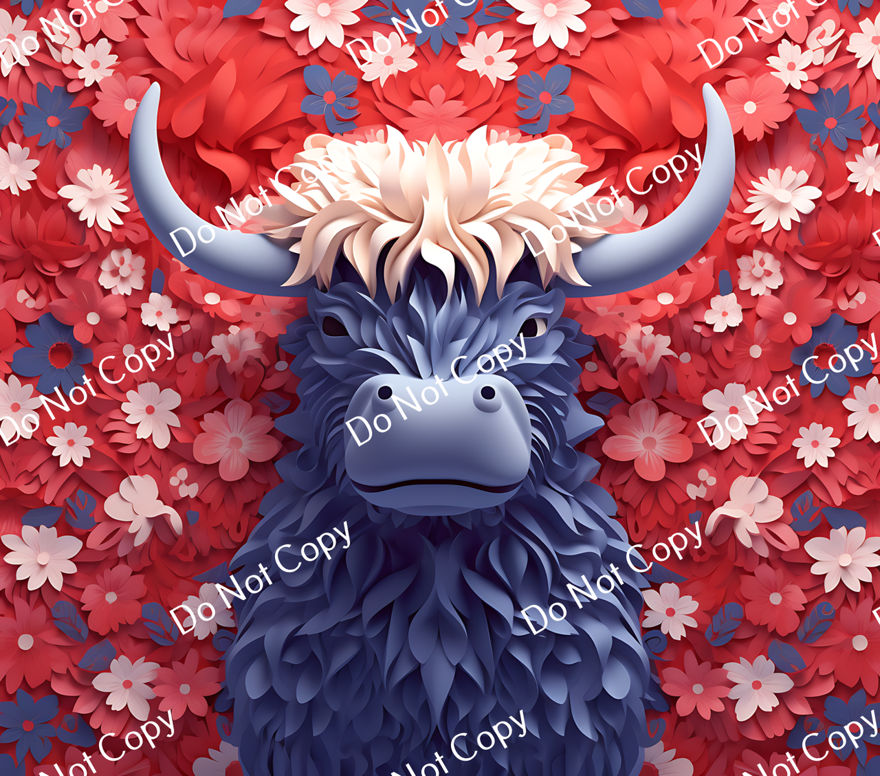 ColorSplash Ultra Tumbler Wraps| 3D Patriotic Highland Cow CF 8