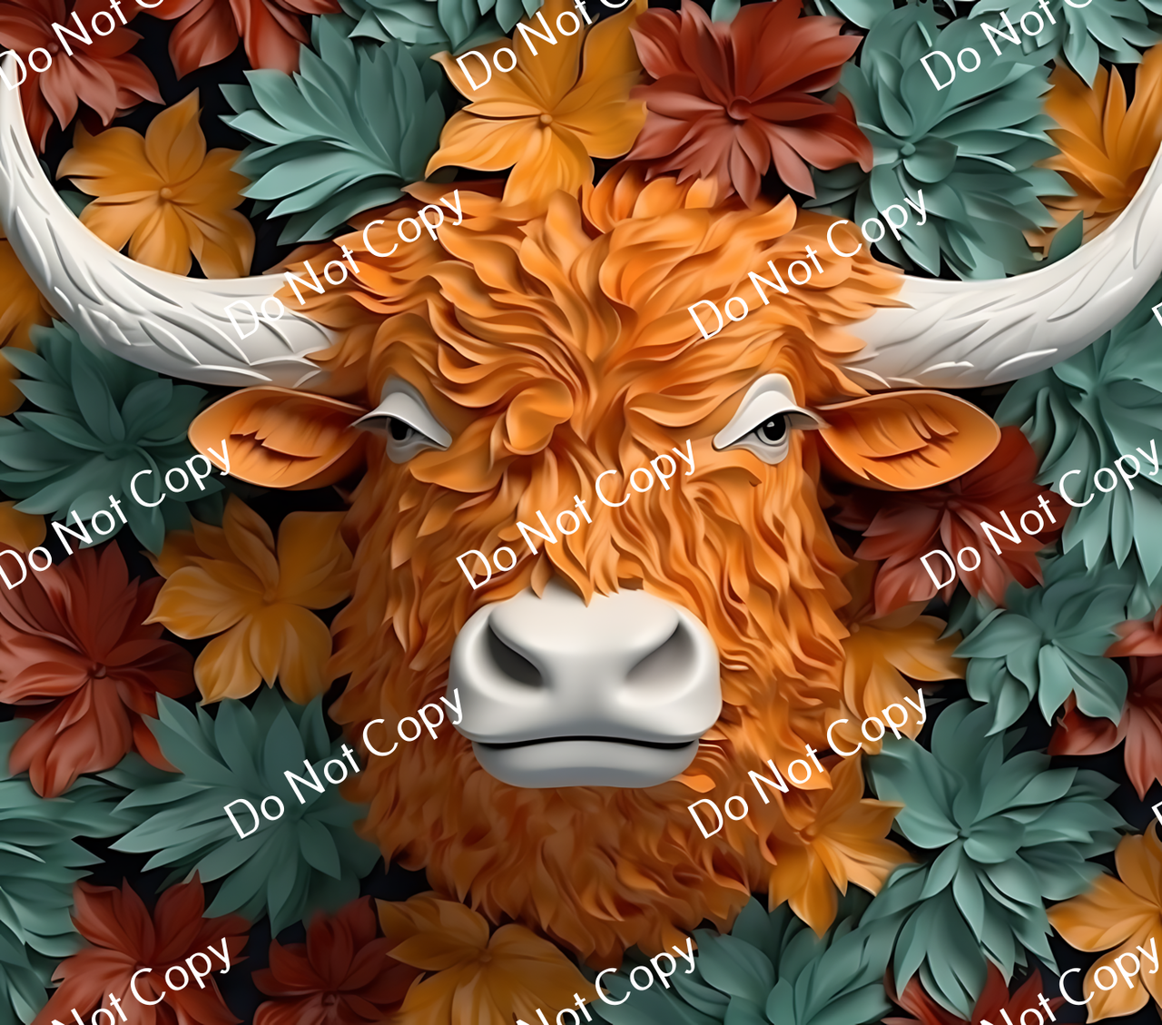 ColorSplash Ultra Tumbler Wraps| 3D Highland Cow CF 18