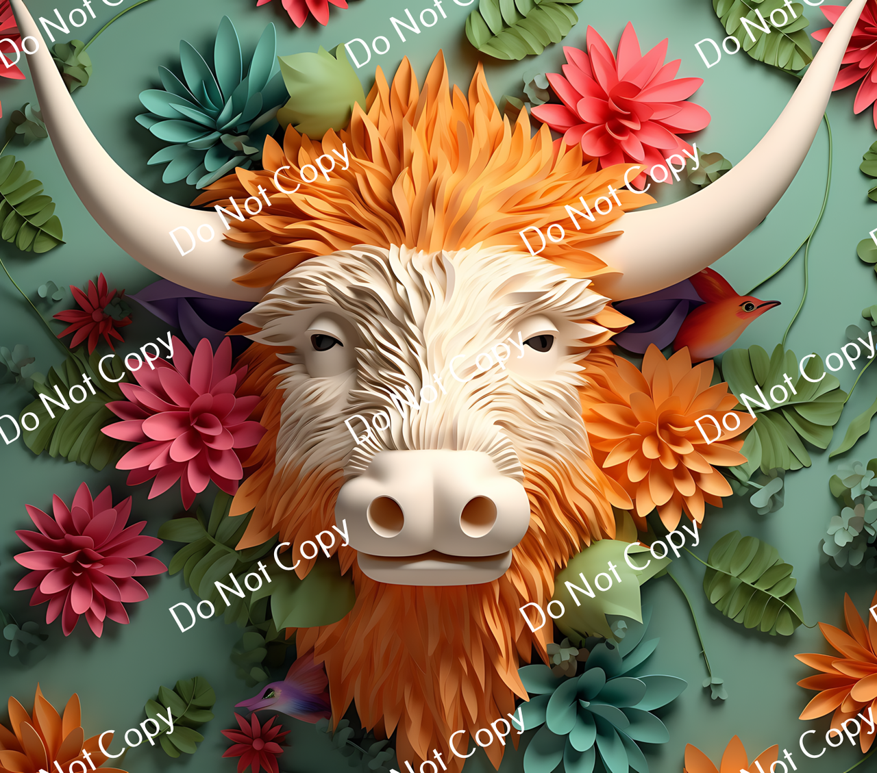 ColorSplash Ultra Tumbler Wraps| 3D Highland Cow CF 13