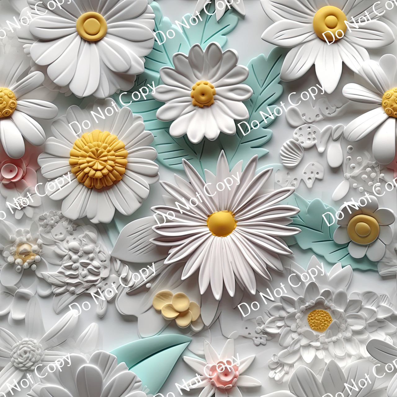 Printed Pattern Vinyl | 3D Daisies 15