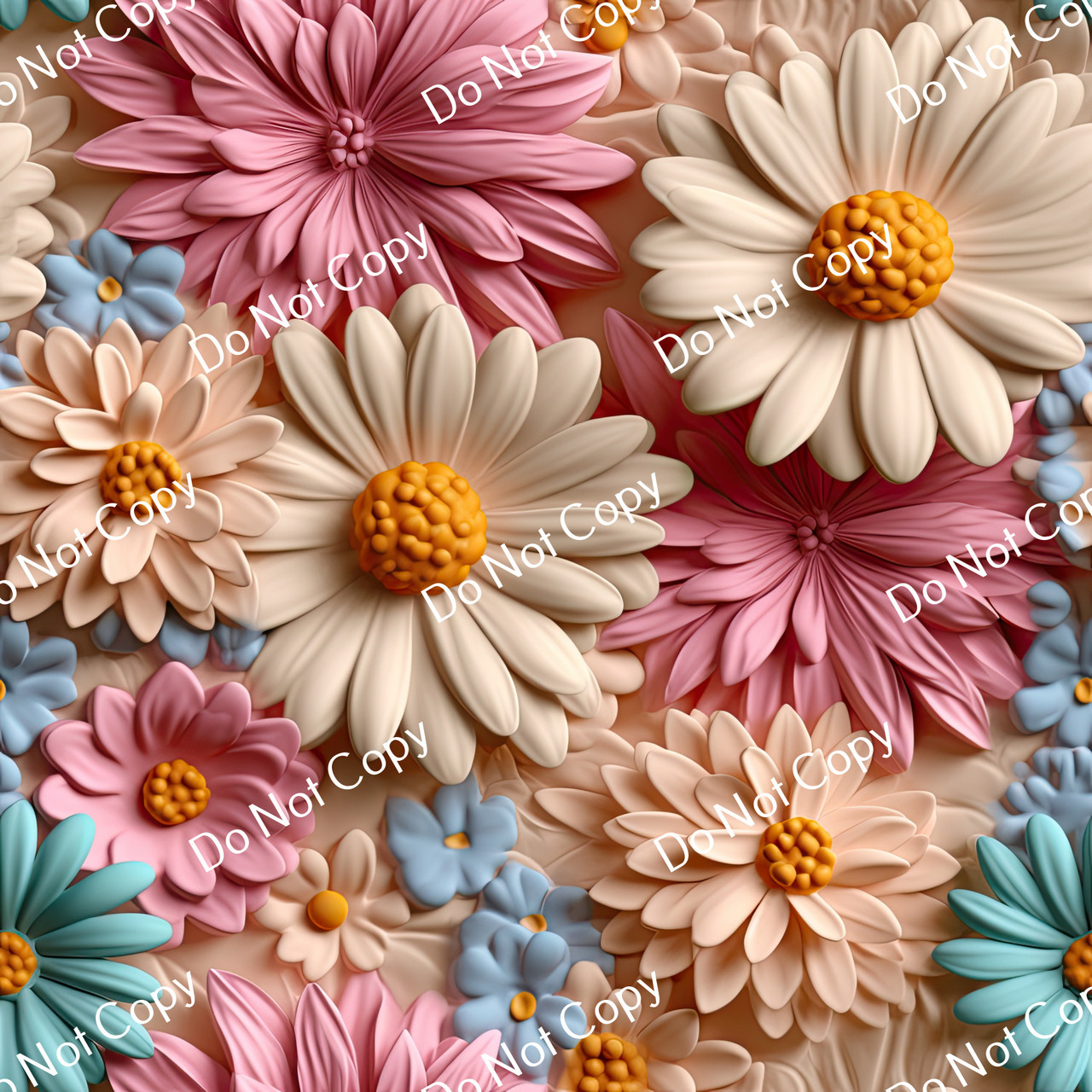 Printed Pattern Vinyl | 3D Daisies 13