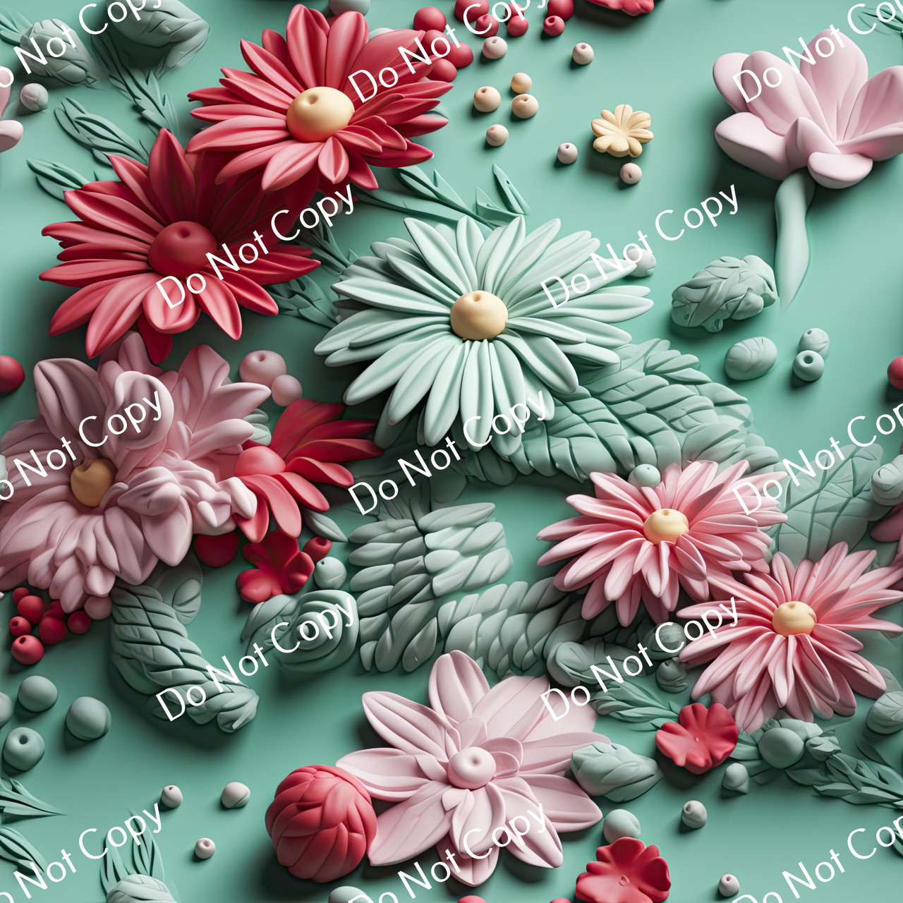 Printed Pattern Vinyl | 3D Daisies 10