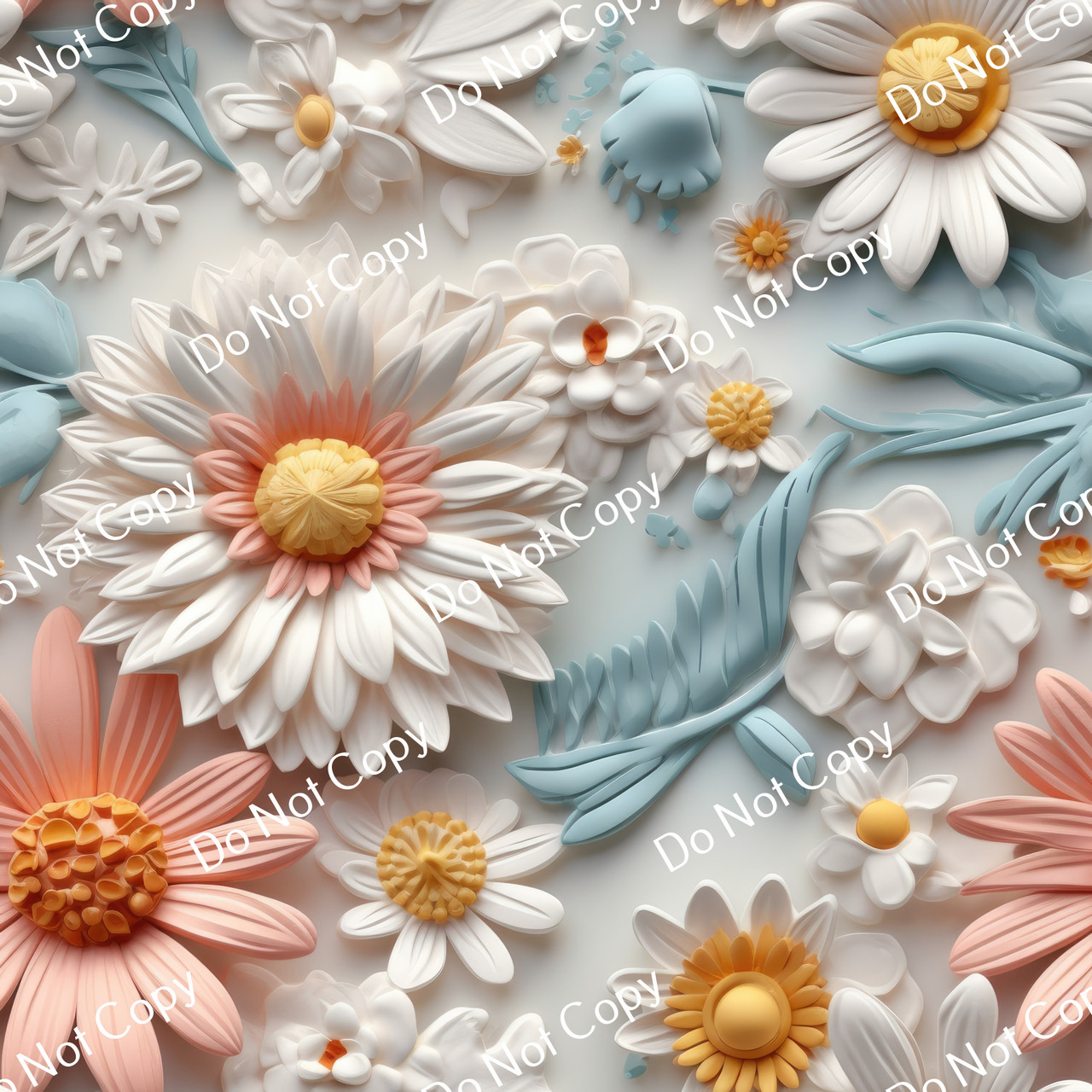 Printed Pattern Vinyl | 3D Daisies 9