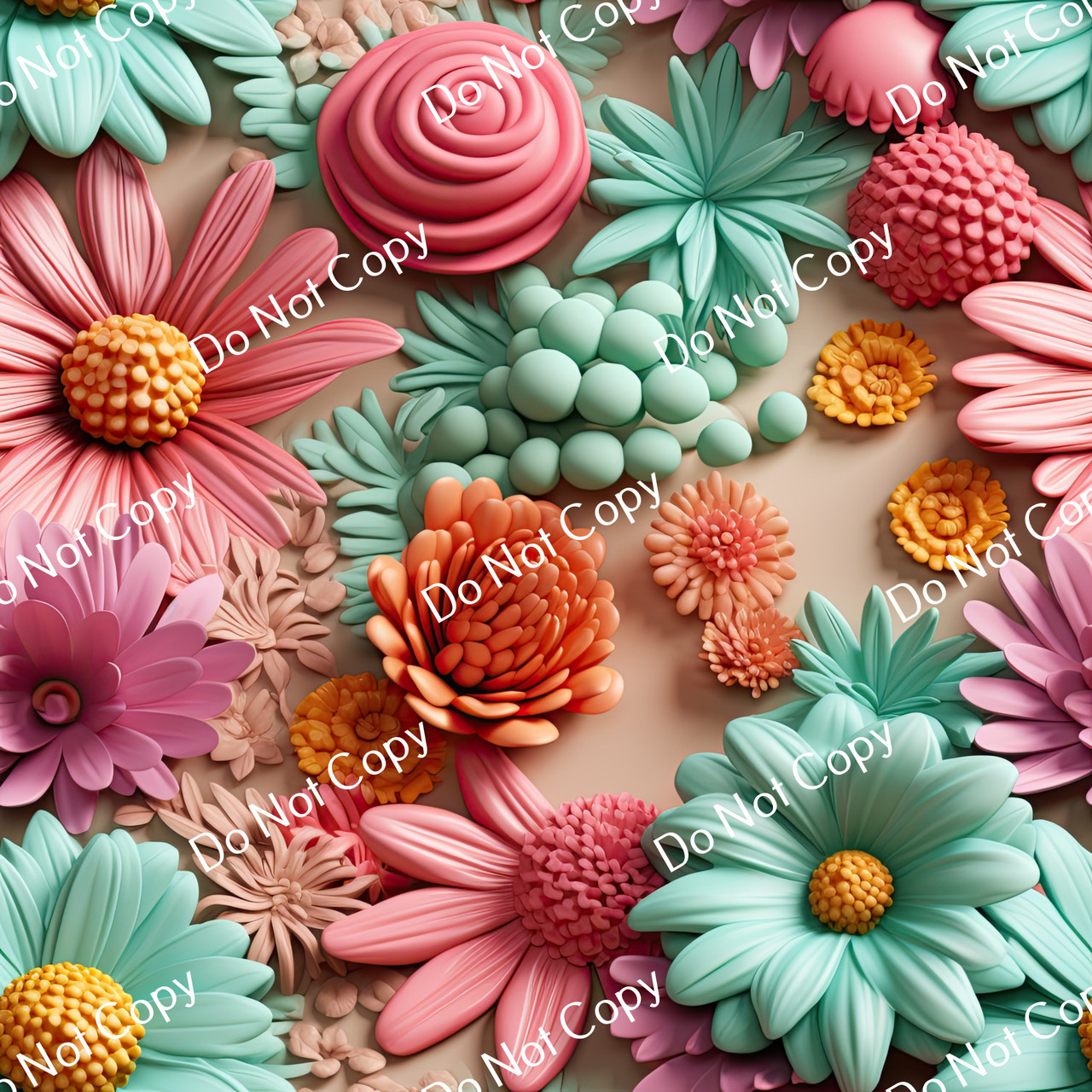 Printed Pattern Vinyl | 3D Daisies 4