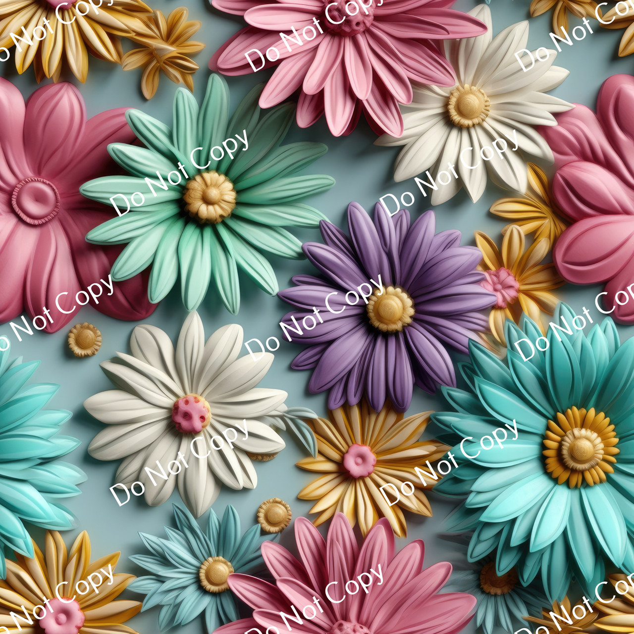 Printed Pattern Vinyl | 3D Daisies 1