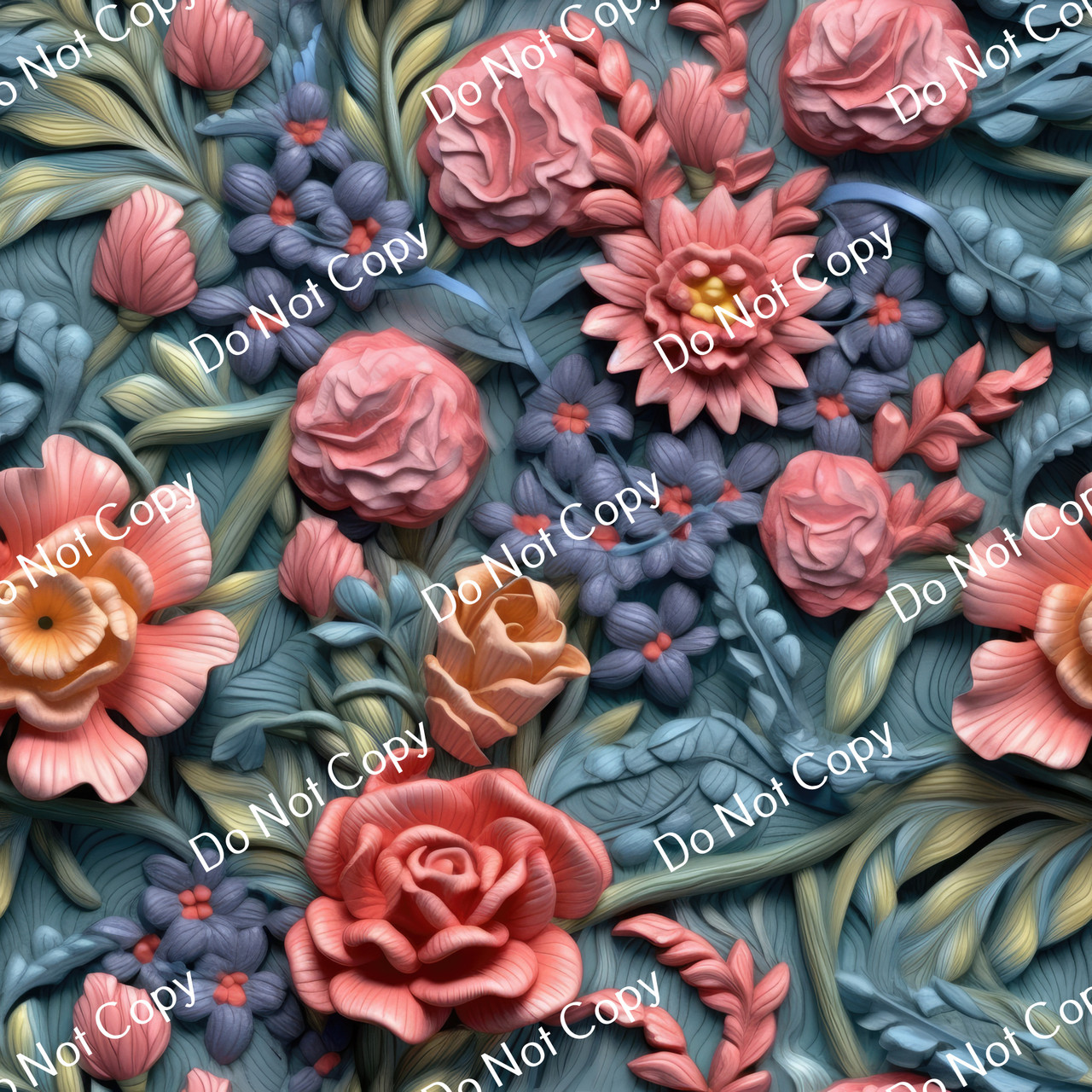 Printed Pattern Vinyl | 3D Floral Sculptures 15