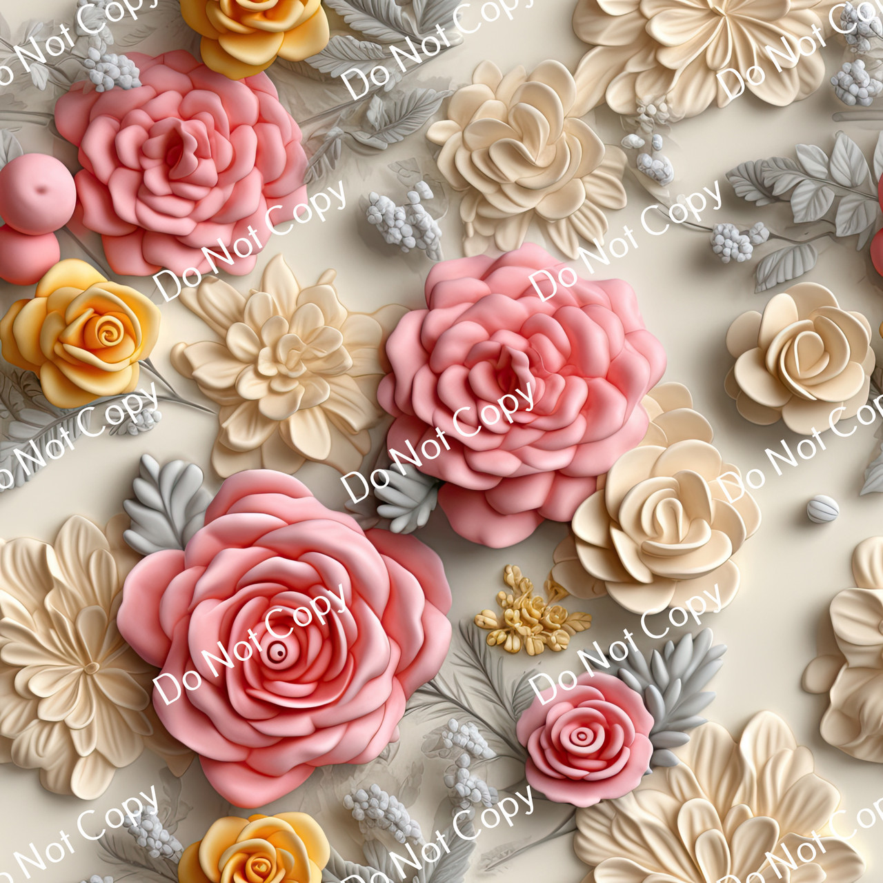 Printed Pattern Vinyl | 3D Roses 16