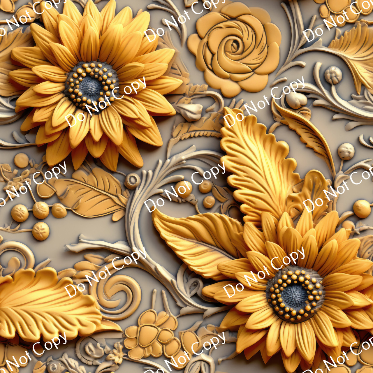 Printed Pattern Vinyl | 3D Sunflowers 11
