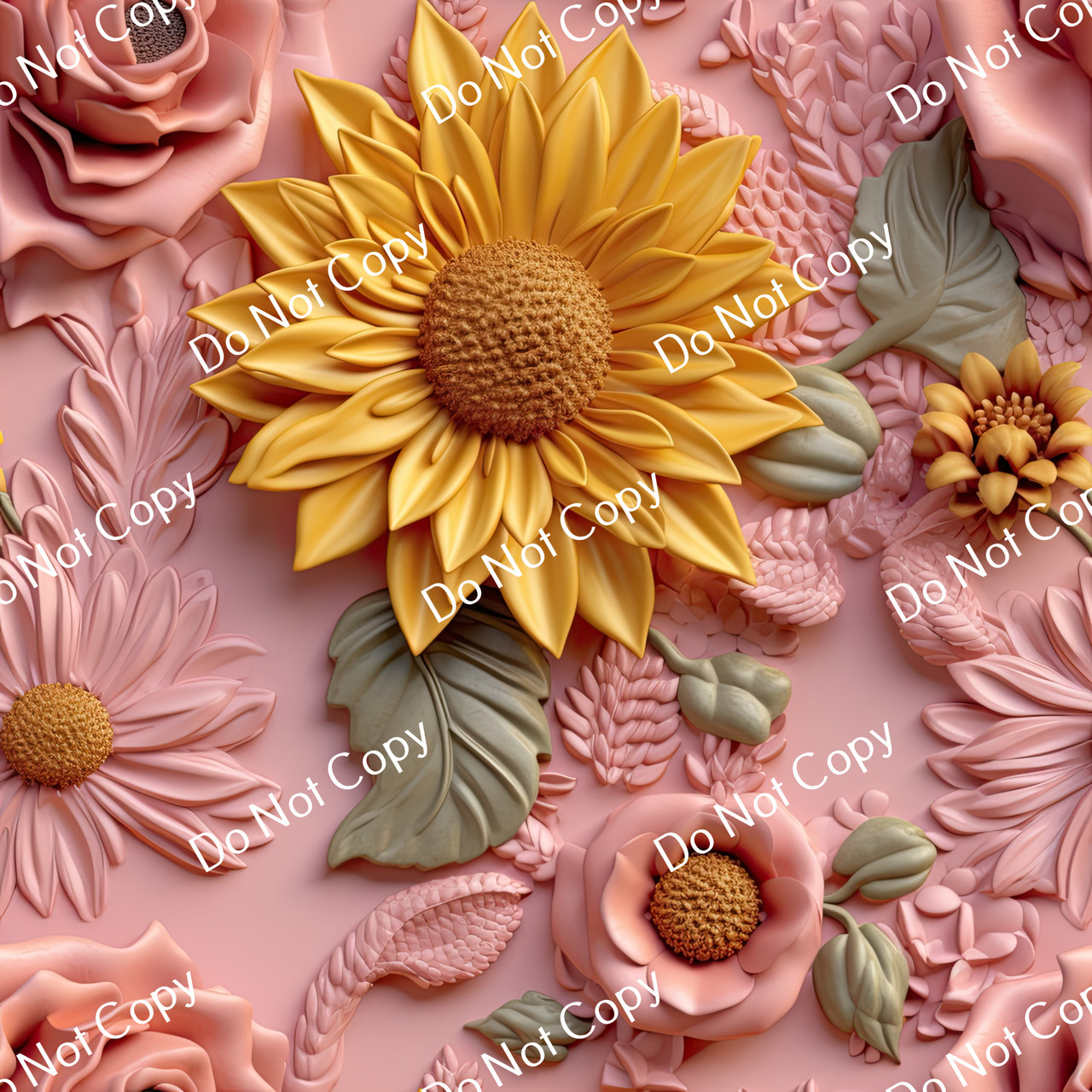 Printed Pattern Vinyl | 3D Sunflowers 6