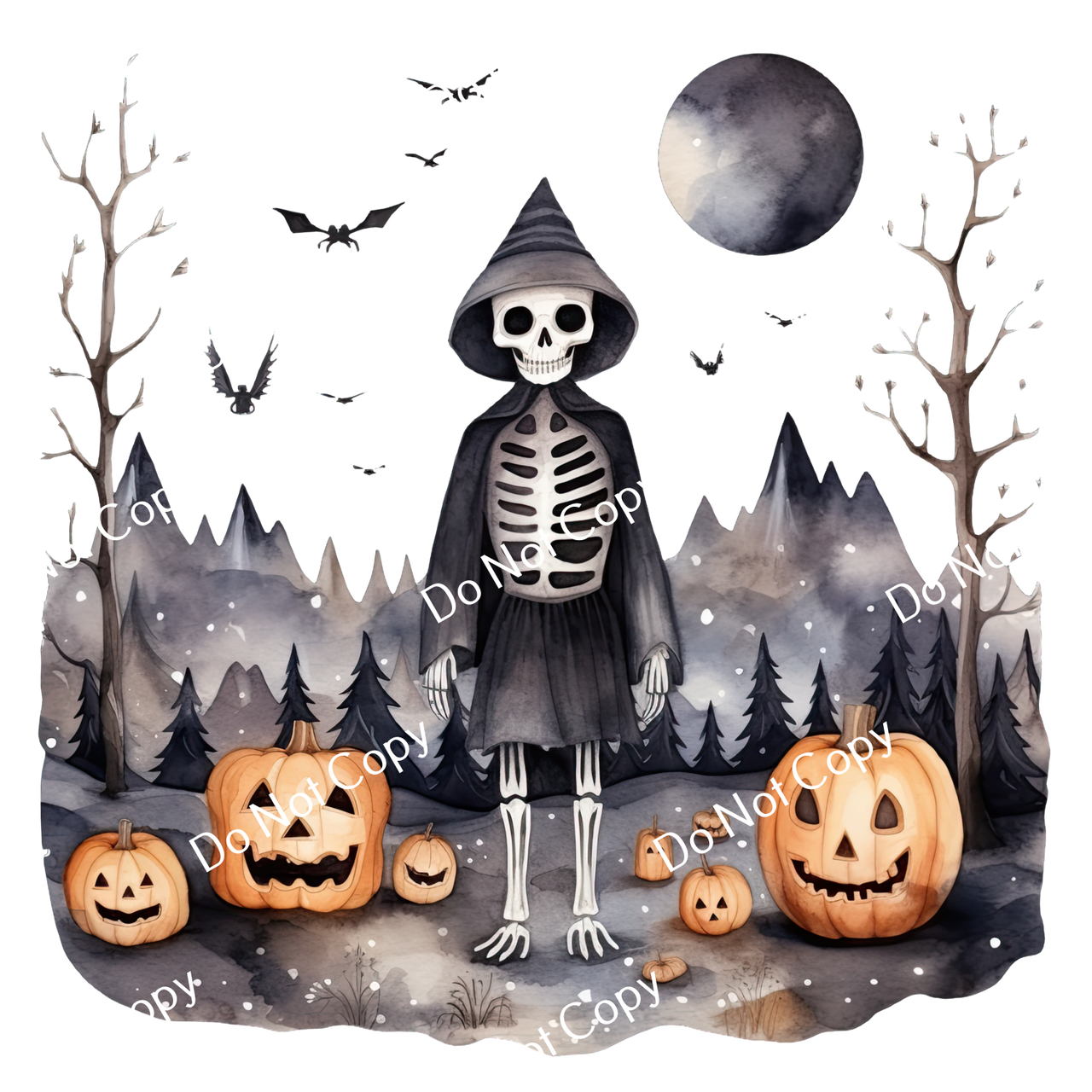 ColorSplash Ultra | Watercolor Halloween Skeletons 27