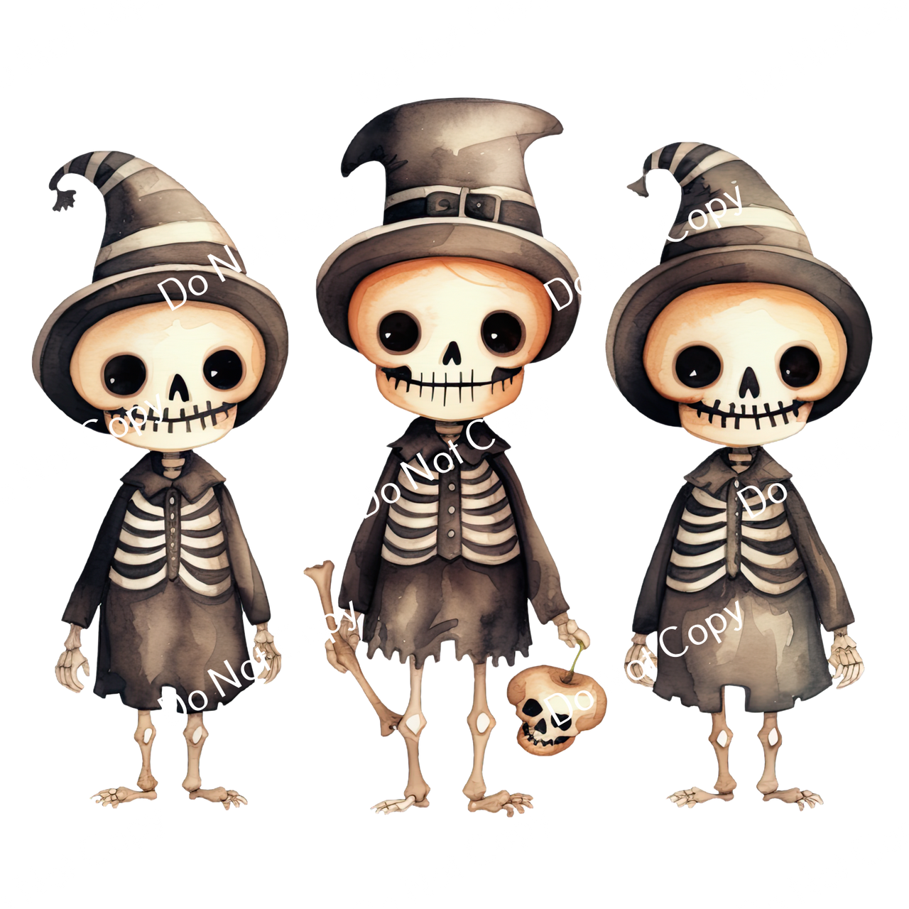 ColorSplash Ultra | Watercolor Halloween Skeletons 8