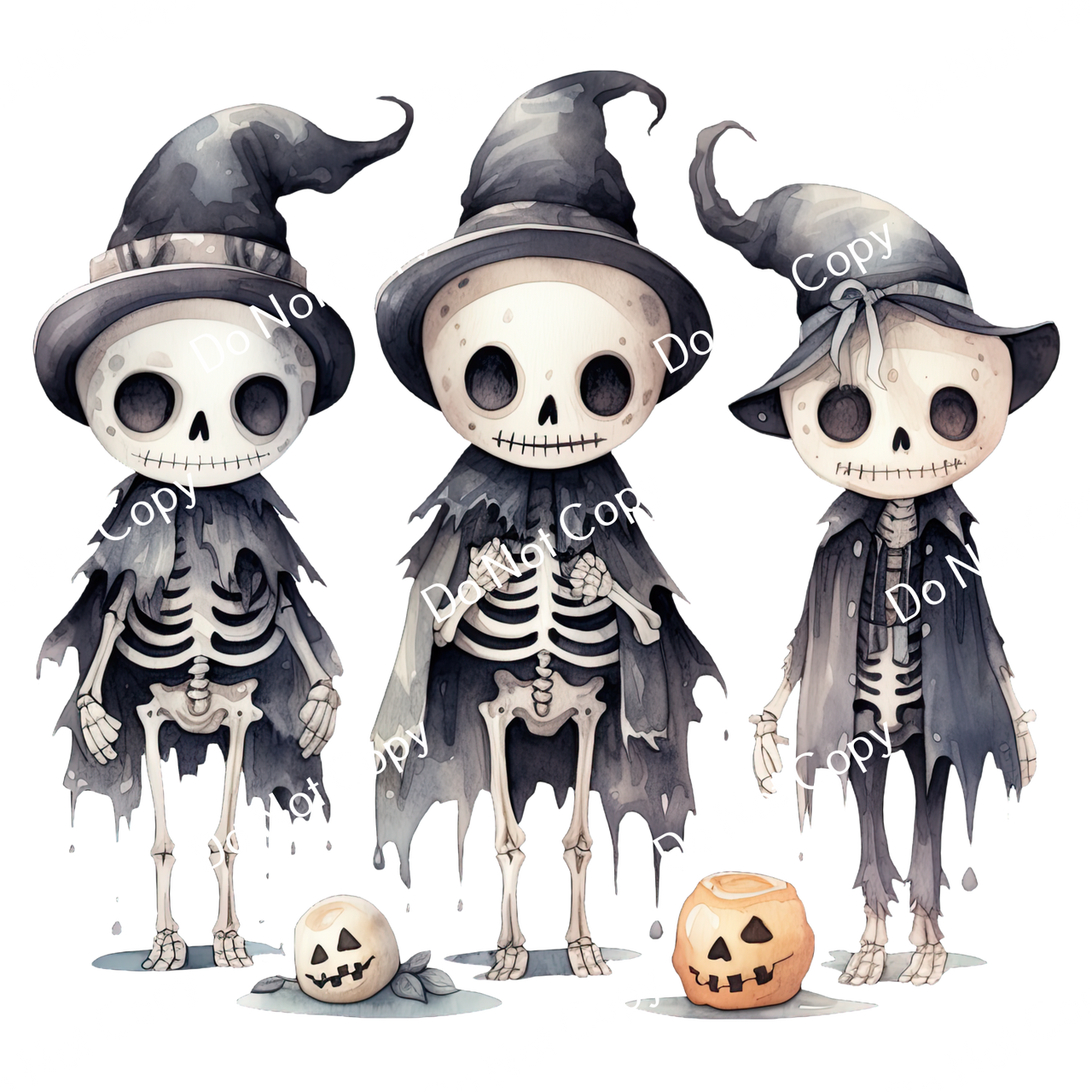 ColorSplash Ultra | Watercolor Halloween Skeletons 6