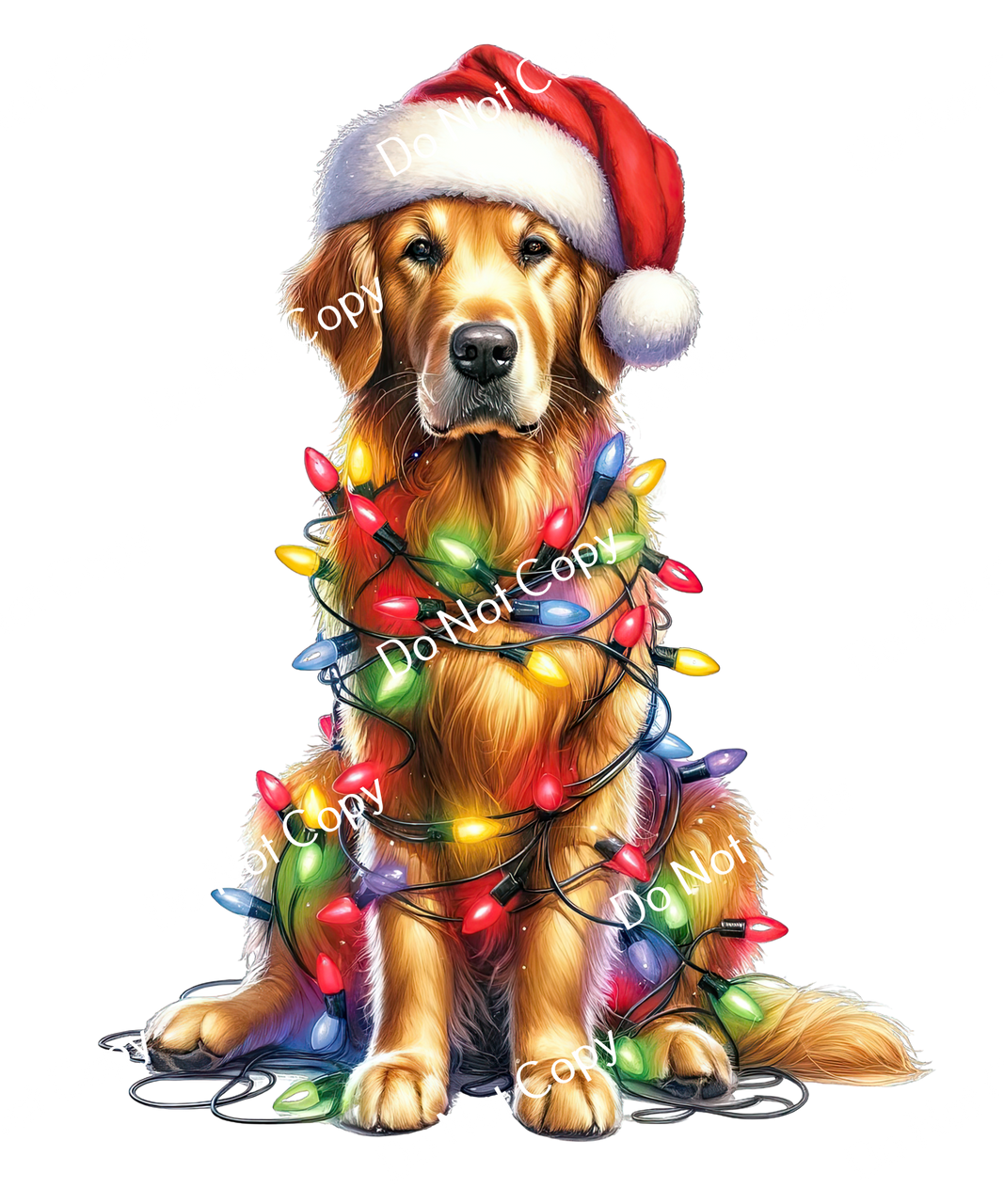 ColorSplash Ultra | Christmas Golden Retriever 