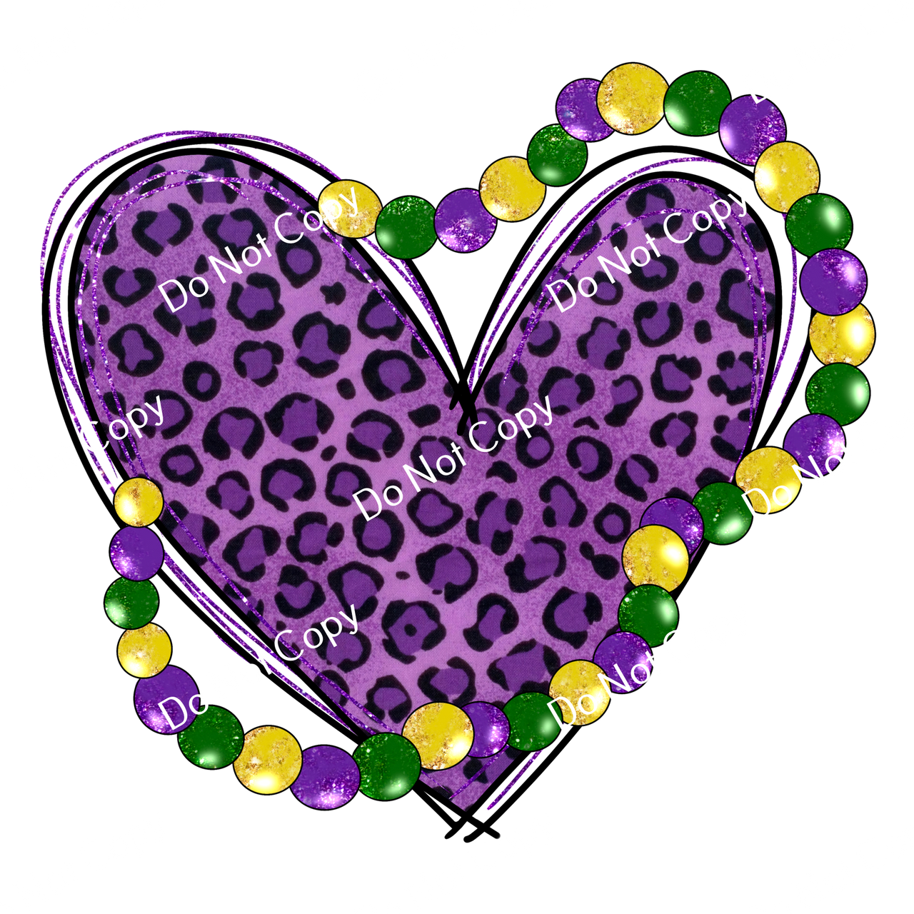 ColorSplash Ultra | Mardi Gras Heart and Beads CF