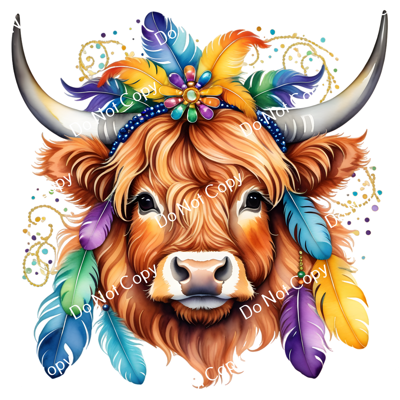 ColorSplash Ultra | Mardi Gras Highland Cow CF 9