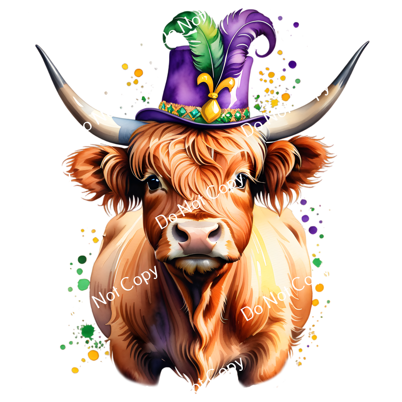 ColorSplash Ultra | Mardi Gras Highland Cow CF 1
